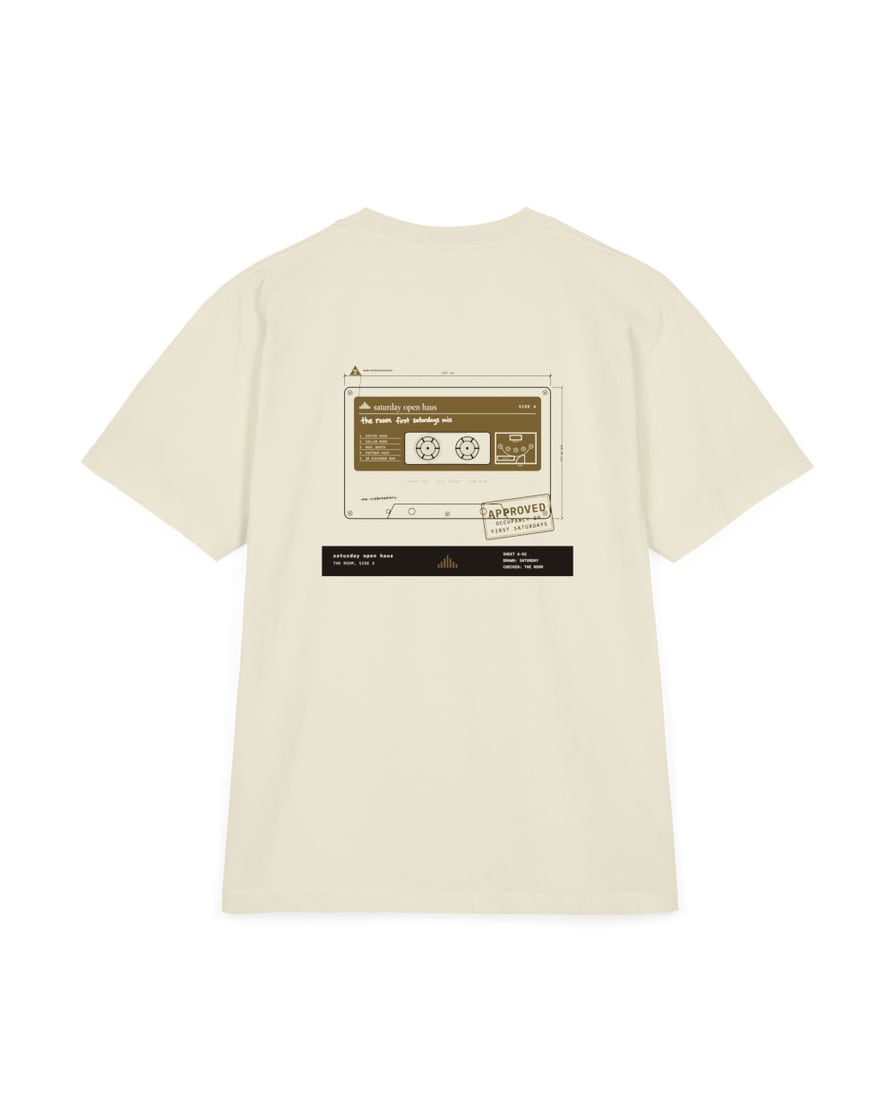 The Cassette Tee, Cream, back