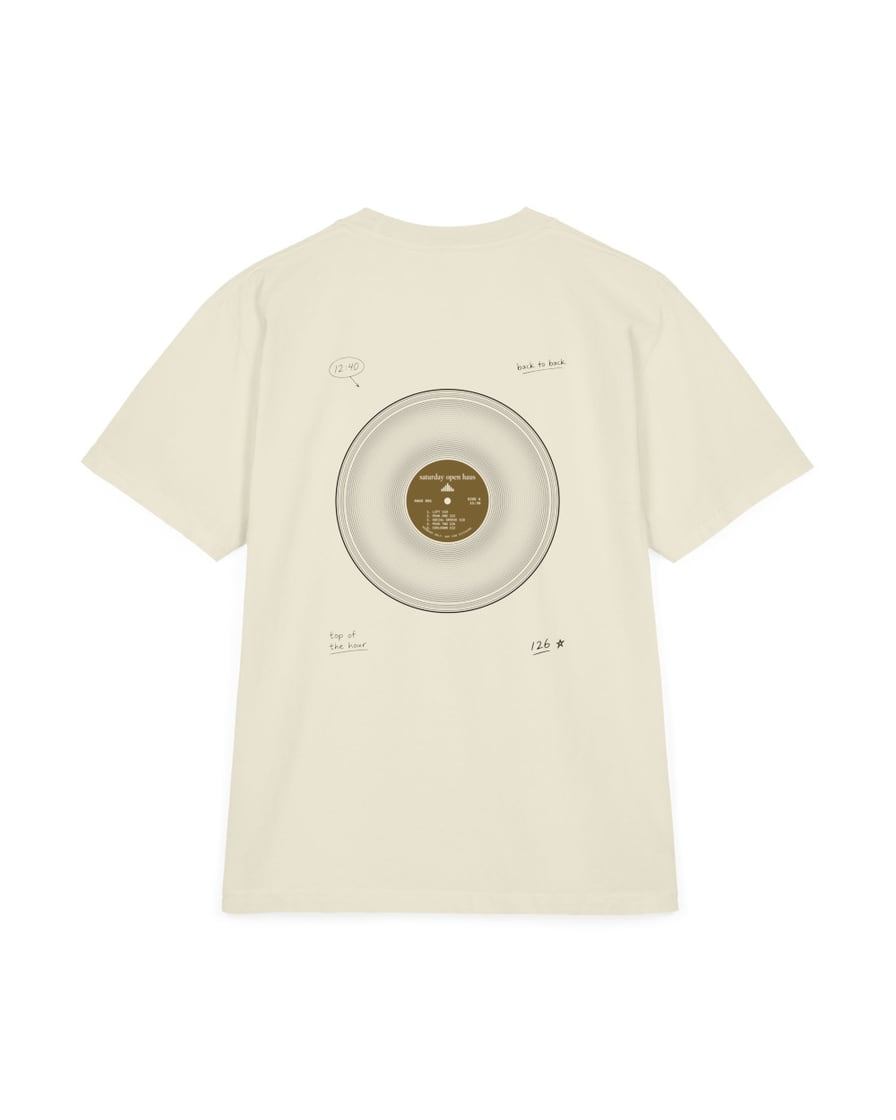 The Record Tee, Cream, back